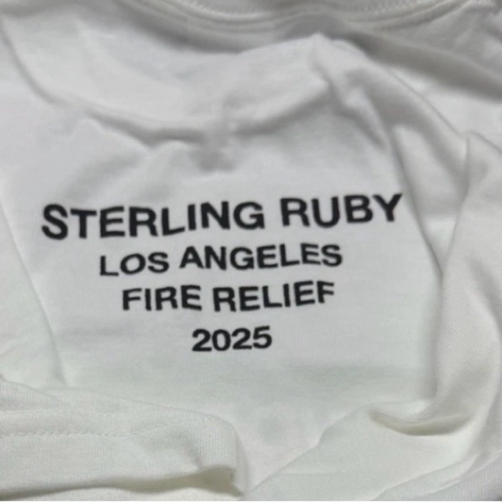 Supreme LA fire relief box logo White Tshirt Green & Pink nwt in bag - Picture 8 of 11